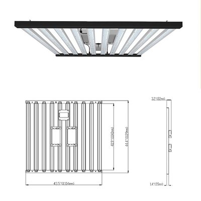 نوار نور LED Grow 2000umol/S 1000 Watt نوار نور LED رشد برای کشاورزی عمودی